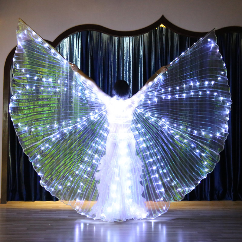 Led Light Up Belly Dance Capes Isis Wing With Stick